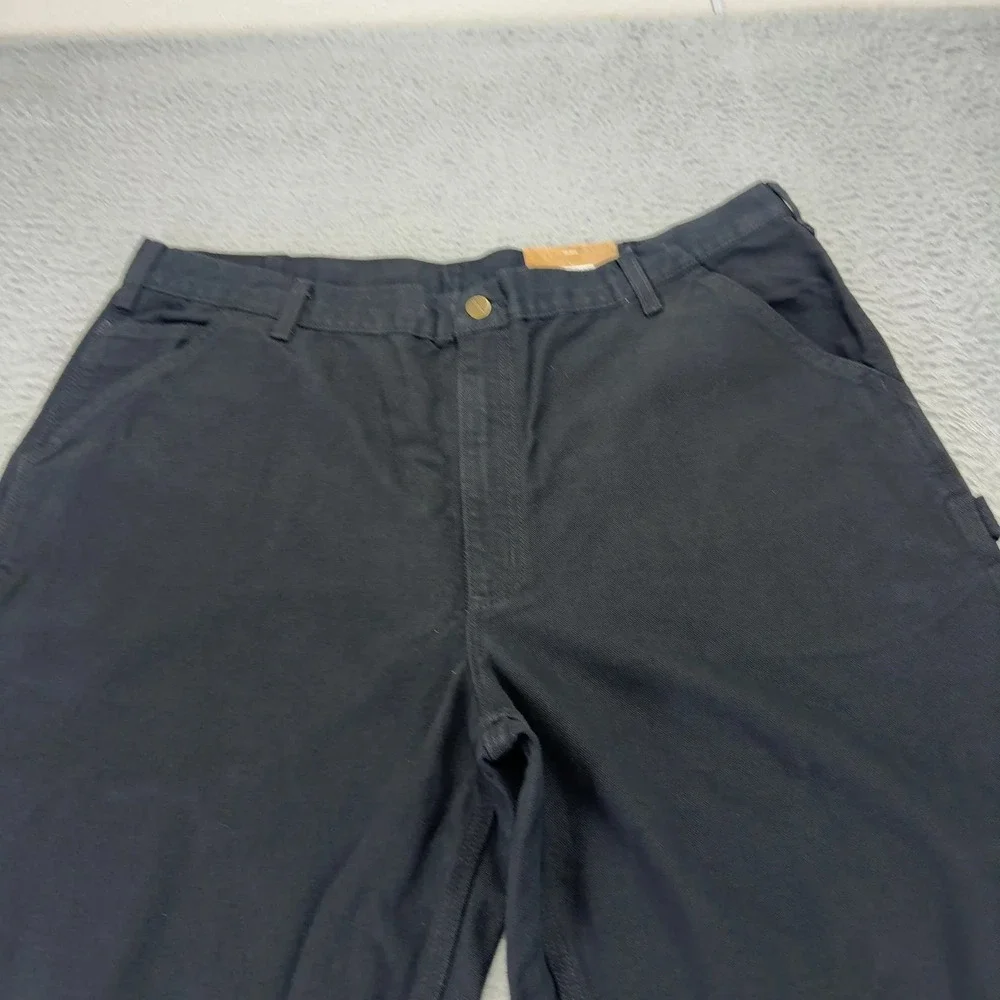 Carhartt Jeans Mens 40x32 Black Loose Straight Washed Duck Dungaree Orginal Fit
